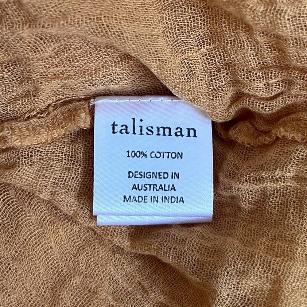 Talisman Australia Women’s Sz S Santiago Tumeric Gold Gauzy Dress Hippie Fairy - Picture 6 of 9